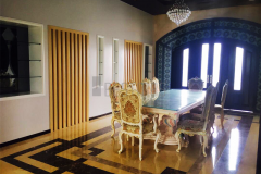 Dining Area with Dining Furniture, Feature Wall and Plaster Ceiling design 2